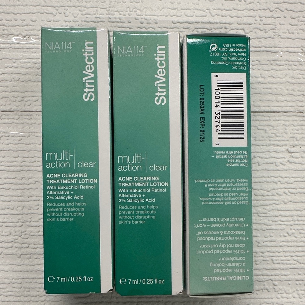 StriVectin Multi-Action Clear Acne Clearing Treatment Lotion set of 3 7ML each